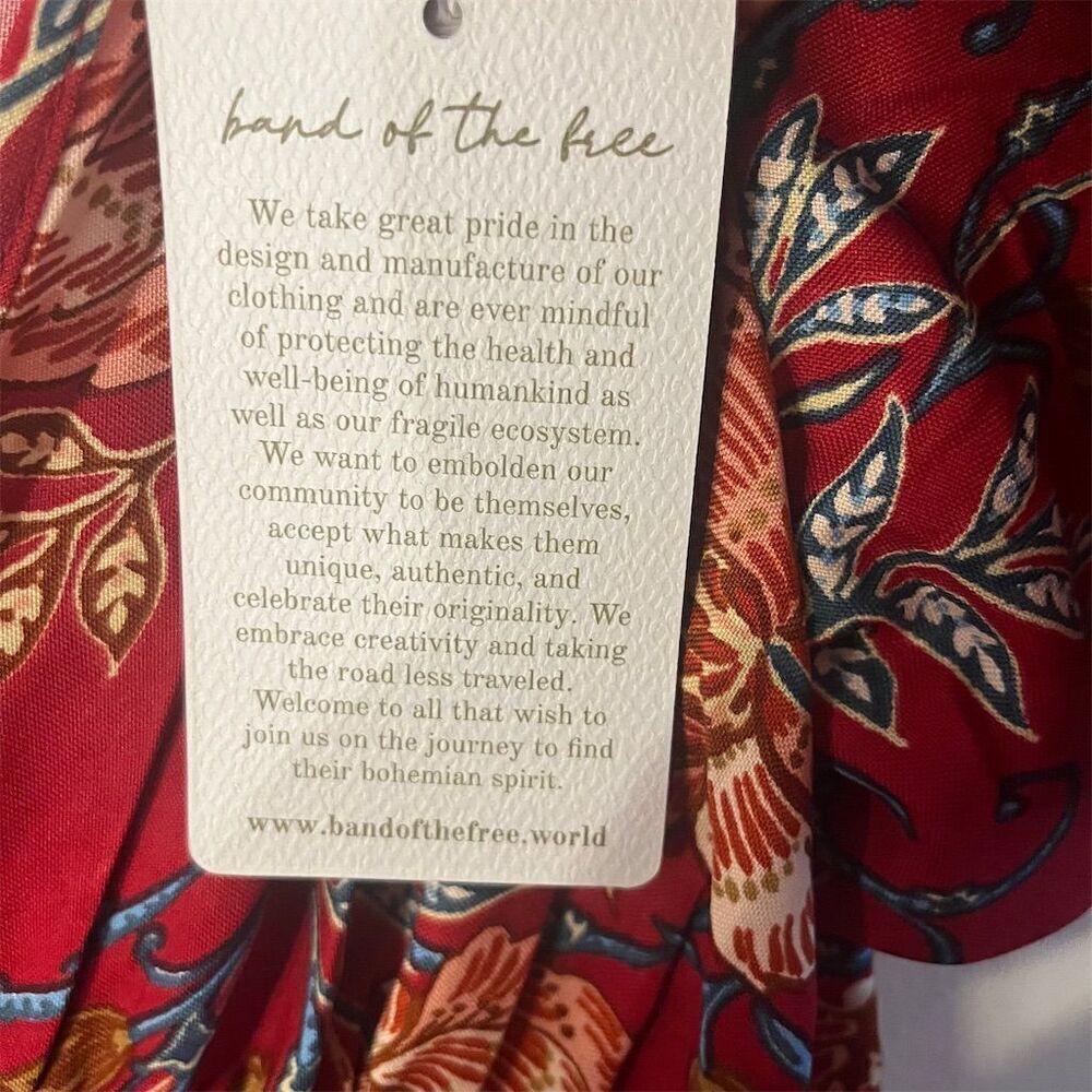 Band Of The‎ Free Abilene V Neck Floral Maxi Dress BoHo Sz Small NWT - Picture 6 of 9